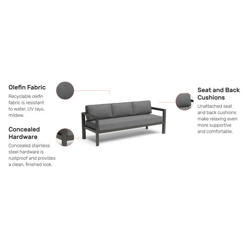 Greyson 80.75'' Metal Outdoor Sofa & Reviews Joss & Main